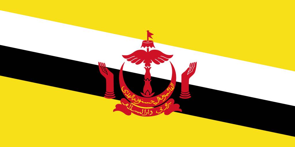Brunei flag coloring - country flags