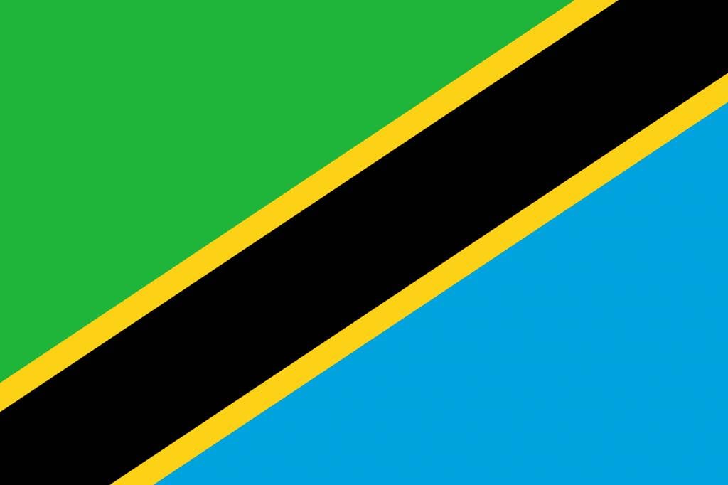 Tanzania flag coloring - country flags