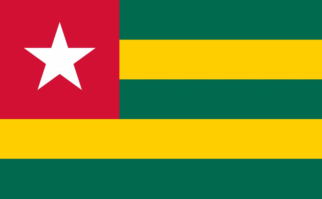 Togo flag coloring - country flags