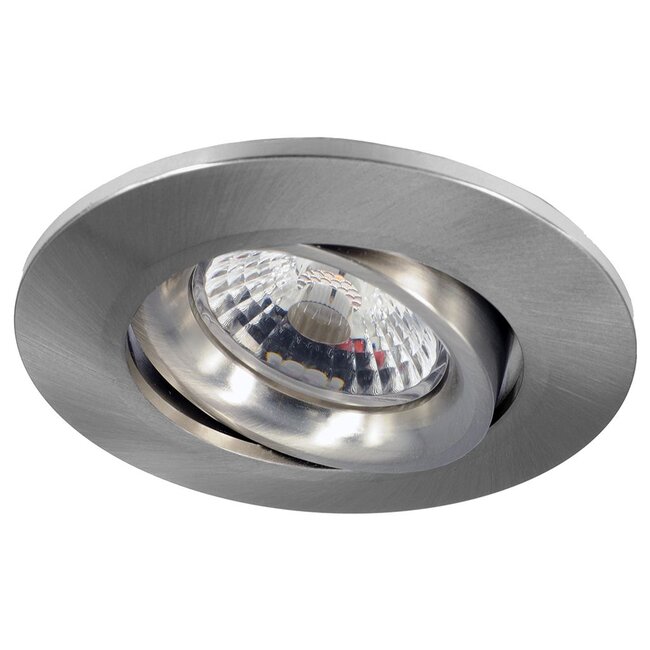 Set van 4 stuks Inbouw LEDspot Parijs, Warm wit licht, dimbaar, 8 Watt, kantelbaar, RVS