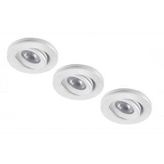 Set van 3 stuks dimbare mini inbouwLEDspot,  3 Watt, IP44