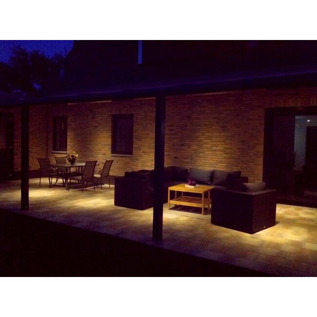 Set van 4 stuks dimbare mini inbouwLEDspot, warm wit, 1x3W Kantelbaar IP44 WITTE uitvoering