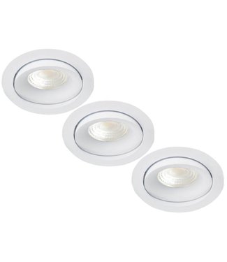 Set van 3,  inbouw Ledspot Kiel, 5 Watt, warmwit, dimbaar, kantelbaar