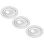 Set van 3 stuks inbouw Ledspot Kiel, 5 Watt, Warmwit, Dimbaar, 420 Lumen, kantelbaar, richtbaar. Witte uitvoering