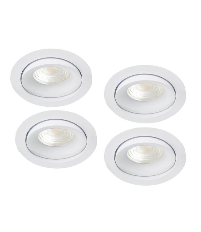 Set van 4,  inbouw Ledspot Kiel, 5 Watt, warmwit, dimbaar, kantelbaar