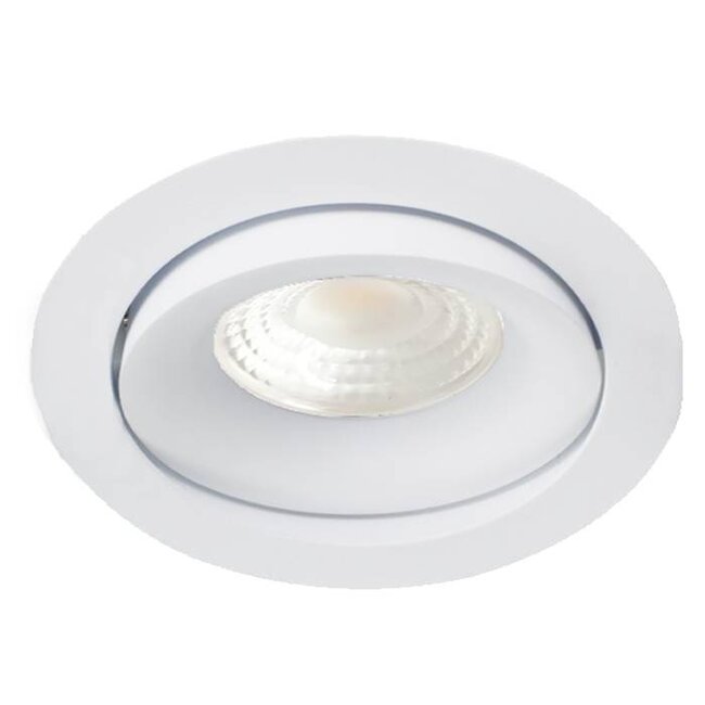 Set van 6 stuks inbouw Ledspot Kiel, 5 Watt, Warmwit, Dimbaar, 420 Lumen, kantelbaar, richtbaar. Witte uitvoering