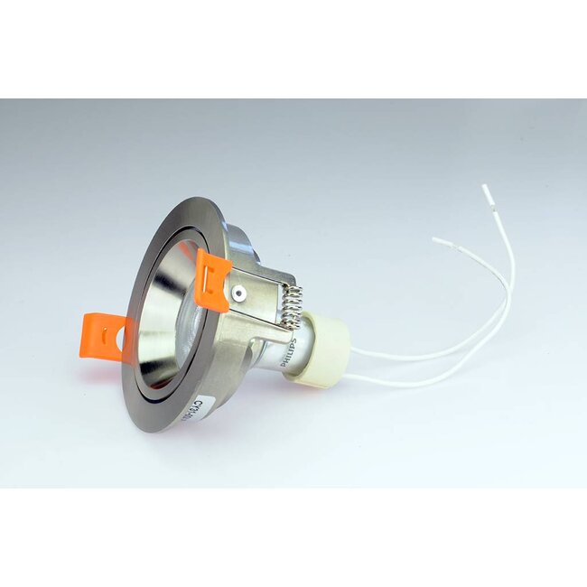 Philips Set van 6 Rvs LED inbouwspot 2,8 Watt dimbaar (dim to warm) , kantelbaar, warmwit licht.