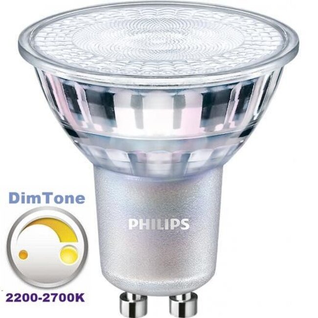 Philips Set van 6, witte LED inbouwspot 3,7 W dimbaar (dim to warm), kantelbaar, warmwit licht.