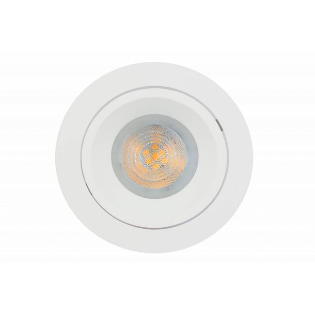 Philips Set van 6, witte LED inbouwspot 3,7W dimbaar (dim to warm), kantelbaar, warmwit licht.