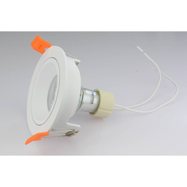 Philips Set van 6, witte LED inbouwspot 3,7W dimbaar (dim to warm), kantelbaar, warmwit licht.