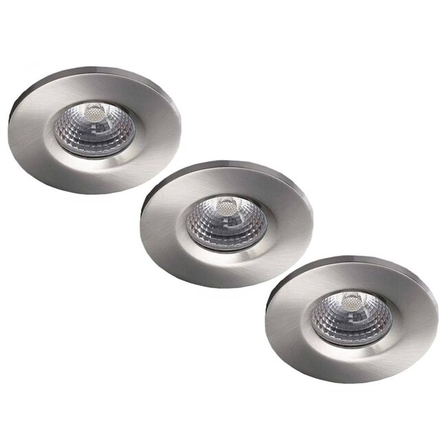 Complete set 3 stuks Badkamer Inbouwspots Kreta 8W, dimbaar (IP65)