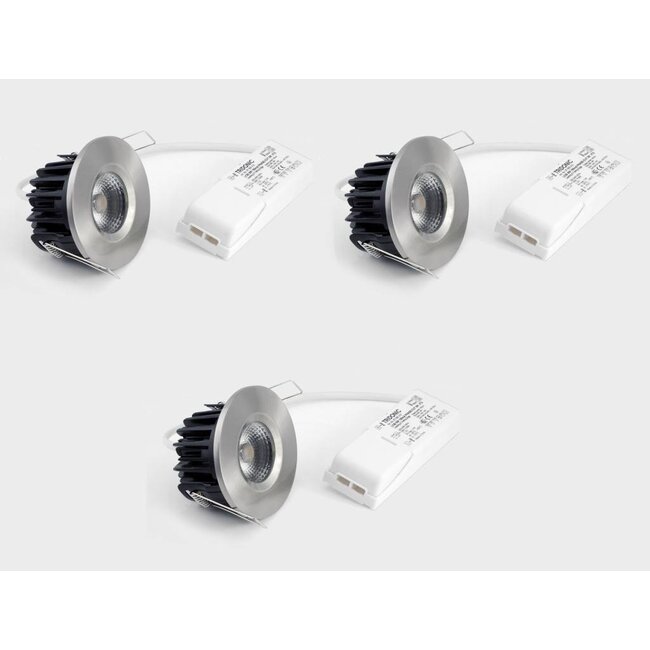 Complete set 3 stuks Badkamer Inbouwspots Kreta 8W, dimbaar (IP65)