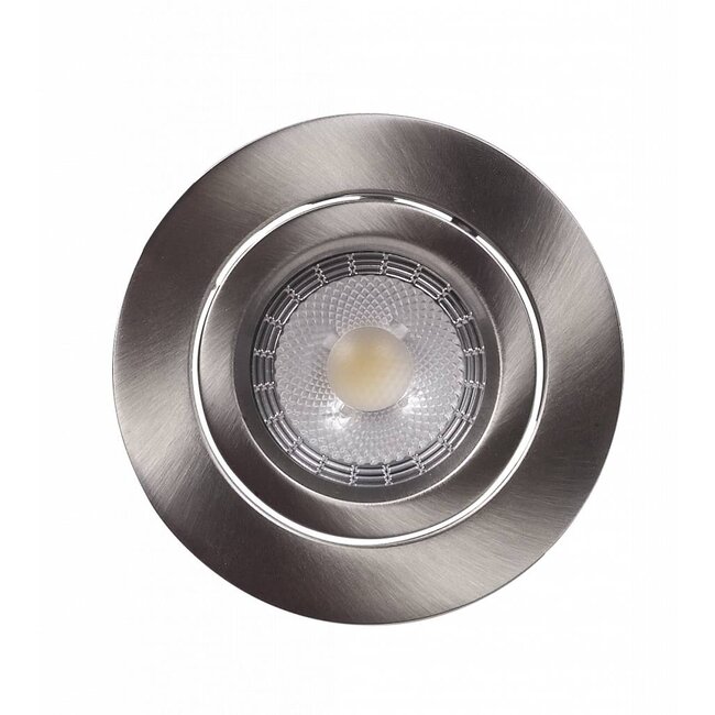 Inbouw Ledspot Dublin RVS kleur , 6 Watt, Dimbaar Warm Wit IP44