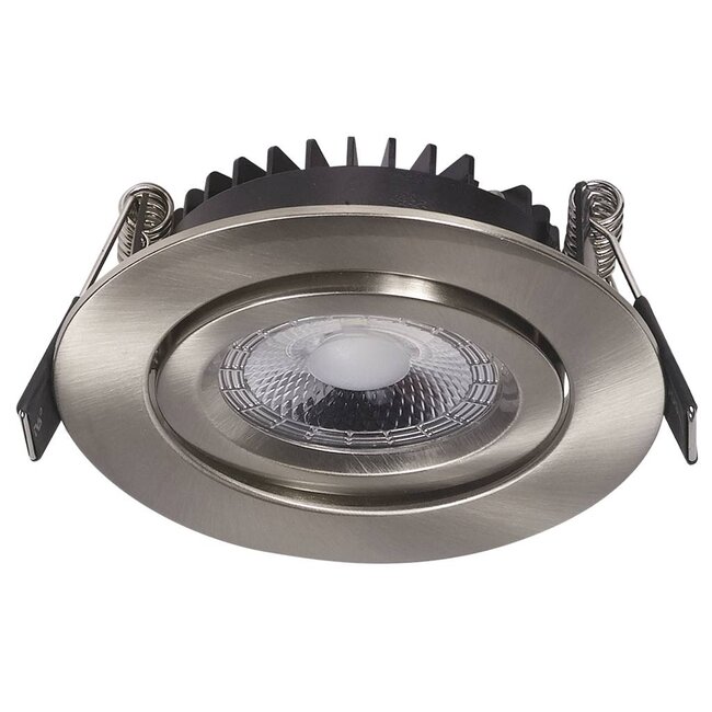 Set van 6 Inbouw Ledspot Dublin RVS Kleur 6 Watt, Dimbaar Warm Wit IP44