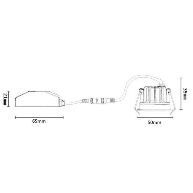 Interlight Micro Led 4 Watt, warmwit licht, dimbaar. Zwarte uitvoering, geschikt voor de badkamer: IP44
