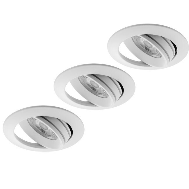 Set van 3 stuks, inbouw Ledspot Slim, 6 Watt, Dimbaar Warm Wit, geschikt voor de badkamer: IP44