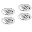 Set van 4 stuks, inbouw Ledspot Slim, 6 Watt, Dimbaar Warm Wit, geschikt voor de badkamer: IP44