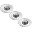 Complete set van 3 stuks Witte Badkamer Inbouw LED spot Kreta 8W, dimbaar (IP65)