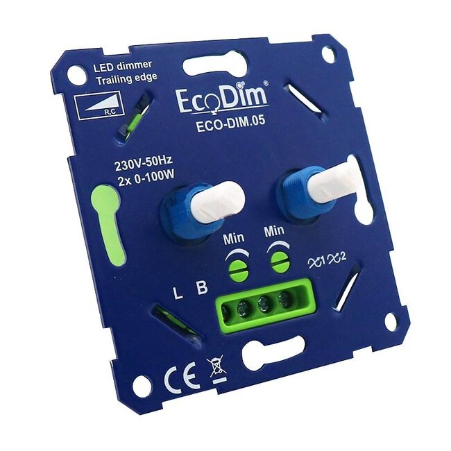 Ecodim Led DUO Dimmer 2 x 0-100 Watt
