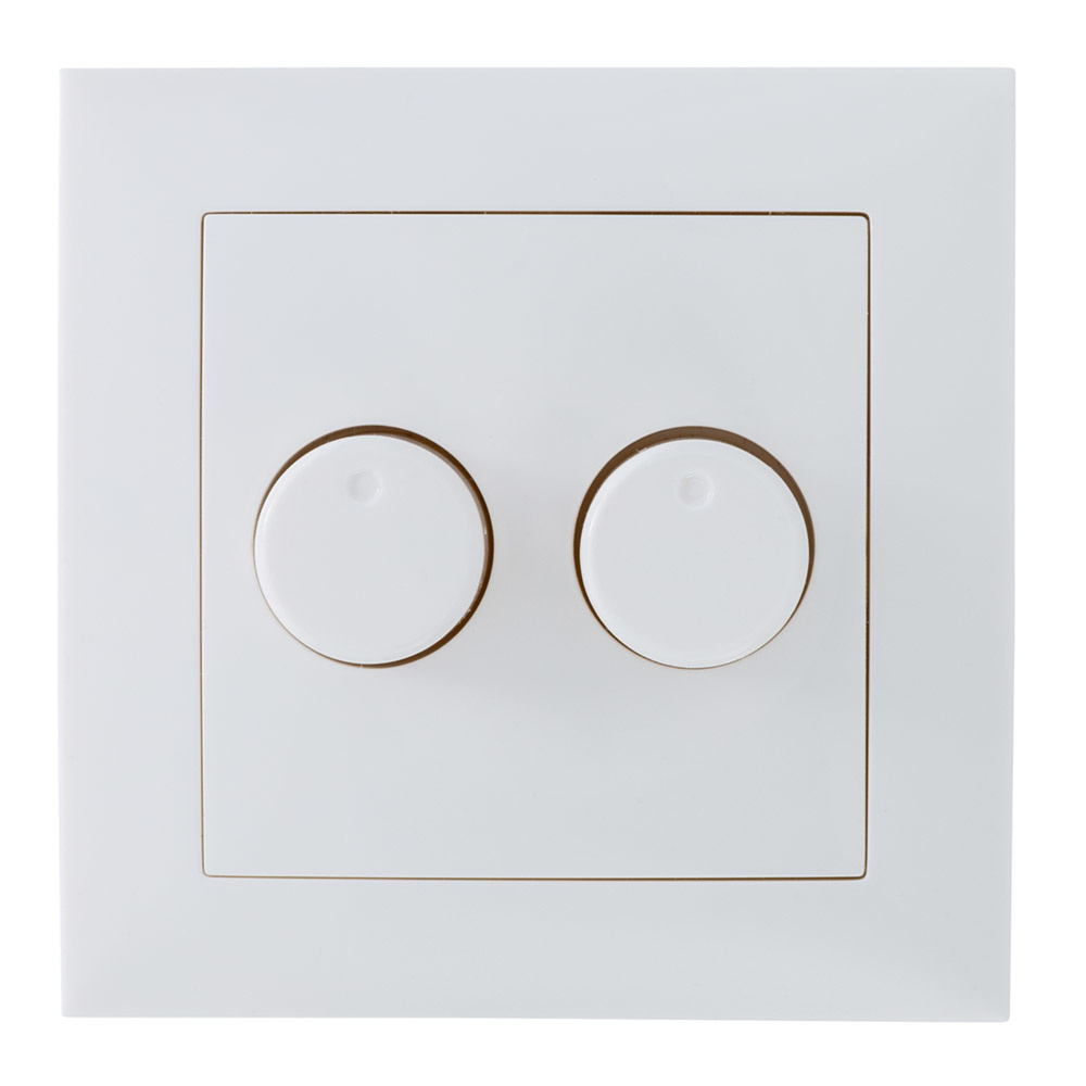 Afdekplaat met regelknop voor DUO draaidimmer, Wit