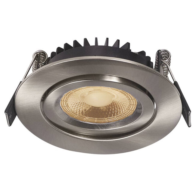 Inbouw Ledspot Dublin RVS kleur , 6 Watt, Dimbaar Warm Wit IP44