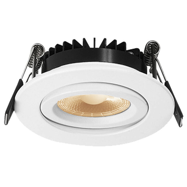 Inbouw Ledspot Dublin Wit, 6 Watt, Dimbaar Warm Wit IP44, Witte uitvoering
