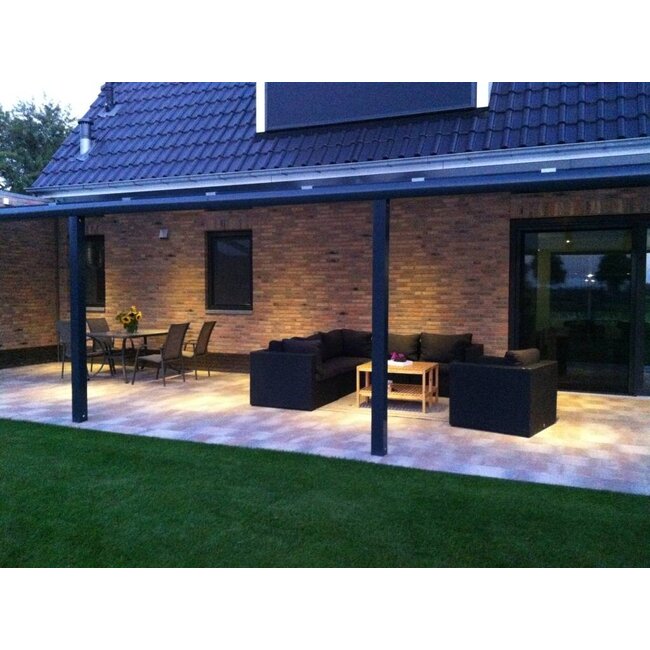 Dimbare mini inbouwLEDspot, warm wit, 1x3W Kantelbaar IP44 ZWARTE uitvoering