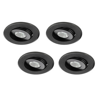 Set van 4 dimbare mini inbouwLEDspot,  3 Watt, IP44 Set van 4 dimbare mini inbouwLEDspot,  3 Watt, IP44
