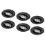 Set van 6 stuks dimbare mini inbouwLEDspot, warm wit, 1x3W Kantelbaar IP44 ZWARTE uitvoering