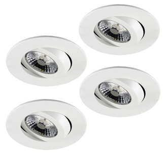Set van 4 stuks LED inbouwspot Gyro 8W,  360 graden richtbaar