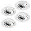 Set van 4 stuks LED inbouwspot Gyro 8W, dimbaar en 360 graden richtbaar