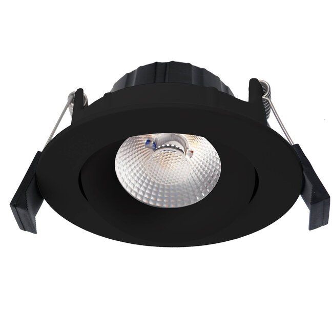 Inbouw Ledspot Wenen Mat-Zwart, 8 Watt, Dimbaar, Warm Wit licht, IP44