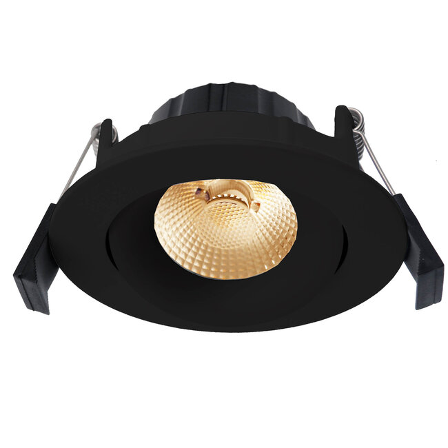 Inbouw Ledspot Wenen Mat-Zwart, 8 Watt, Dimbaar, Warm Wit licht, IP44