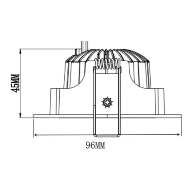 Inbouw Ledspot Wenen Mat-Zwart, 8 Watt, Dimbaar, Warm Wit licht, IP44
