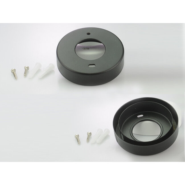 Set van 5 Cabinet Led Opbouwspot warm wit, zwarte uitvoering IP44, dimbaar