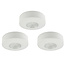 Set van 3 Cabinet Led Opbouwspot warm wit, witte uitvoering IP44, dimbaar