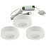 Set van 3 Cabinet Led Opbouwspot warm wit, witte uitvoering IP44, dimbaar
