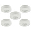 Set van 5 Cabinet Led Opbouwspot warm wit, witte uitvoering IP44, dimbaar
