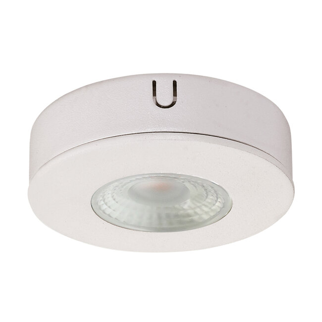 Set van 4 Cabinet Led Opbouwspot warm wit, witte uitvoering IP44, dimbaar