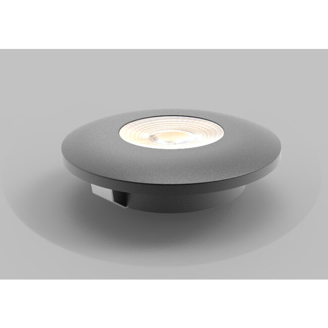 Set van 4 Cabinet Led Inbouwspots warm wit, zwarte uitvoering IP44, dimbaar