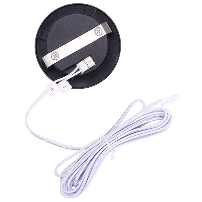 Set van 4 Cabinet Led Inbouwspots warm wit, zwarte uitvoering IP44, dimbaar