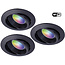 Ansell Set van 3 stuks Zwarte Wifi. RGB en dimtone inbouwspots, 5,5 W. Dimbaar via app of afstandsbediening