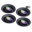 Ansell Set van 4 stuks Zwarte Wifi. RGB en dimtone inbouwspots, 5,5 W. Dimbaar via app of afstandsbediening
