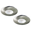 Set van 2 Cabinet Led Inbouwspots warm wit, in rvs kleur IP44, dimbaar
