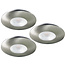Set van 3 Cabinet Led Inbouwspots warm wit, in rvs kleur IP44 , dimbaar