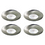 Set van 4 Cabinet Led Inbouwspots warm wit, in rvs kleur IP44, dimbaar
