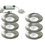 Set van 6 Cabinet Led Inbouwspots warm wit, in rvs kleur IP44, dimbaar