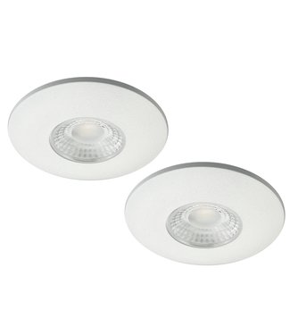 Set van 2 Cabinet Led Inbouwspots warm wit, witte uitvoering IP44, dimbaar