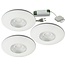 Set van 3 Cabinet Led Inbouwspots warm wit, witte uitvoering IP44, dimbaar