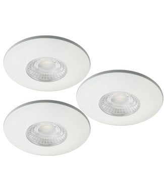 Set van 3 Cabinet Led Inbouwspots warm wit, witte uitvoering IP44, dimbaar